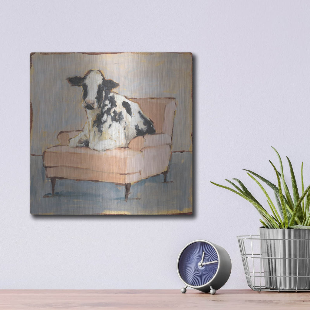 'Moo-ving In II' by Ethan Harper – Metal Wall Art, 12x12 room view