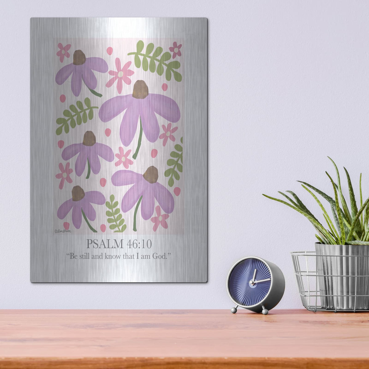 'Be Still and Know' by Lisa Larson – Metal Wall Art, 12x16 room view