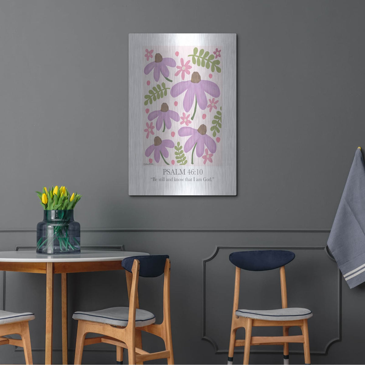 'Be Still and Know' by Lisa Larson – Metal Wall Art, 24x36 room view