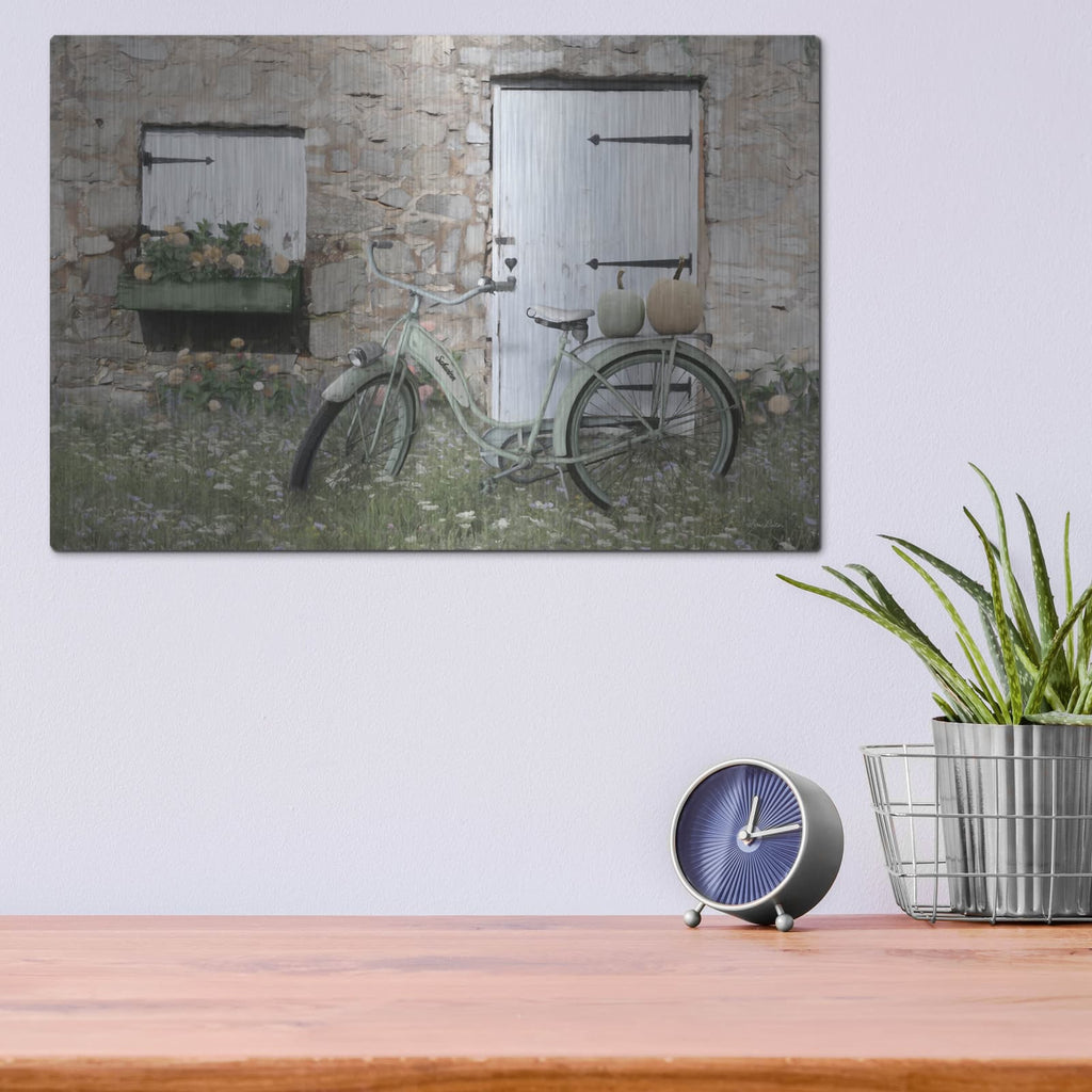'Pumpkin Spice Bike' by Lori Deiter – Metal Wall Art, 16x12 room view