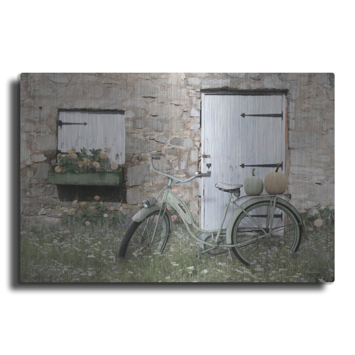 'Pumpkin Spice Bike' by Lori Deiter – Metal Wall Art
