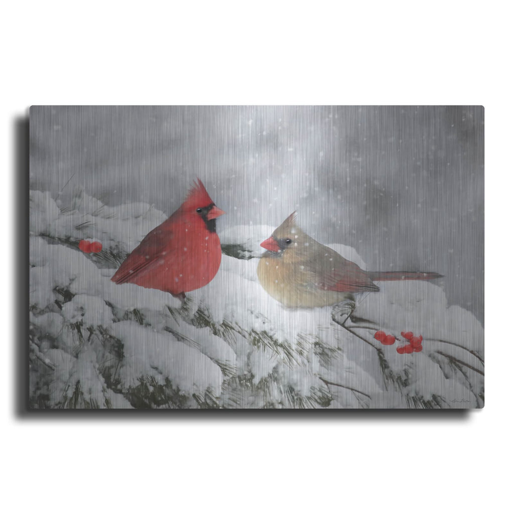 'Cardinals in Snow' by Lori Deiter – Metal Wall Art