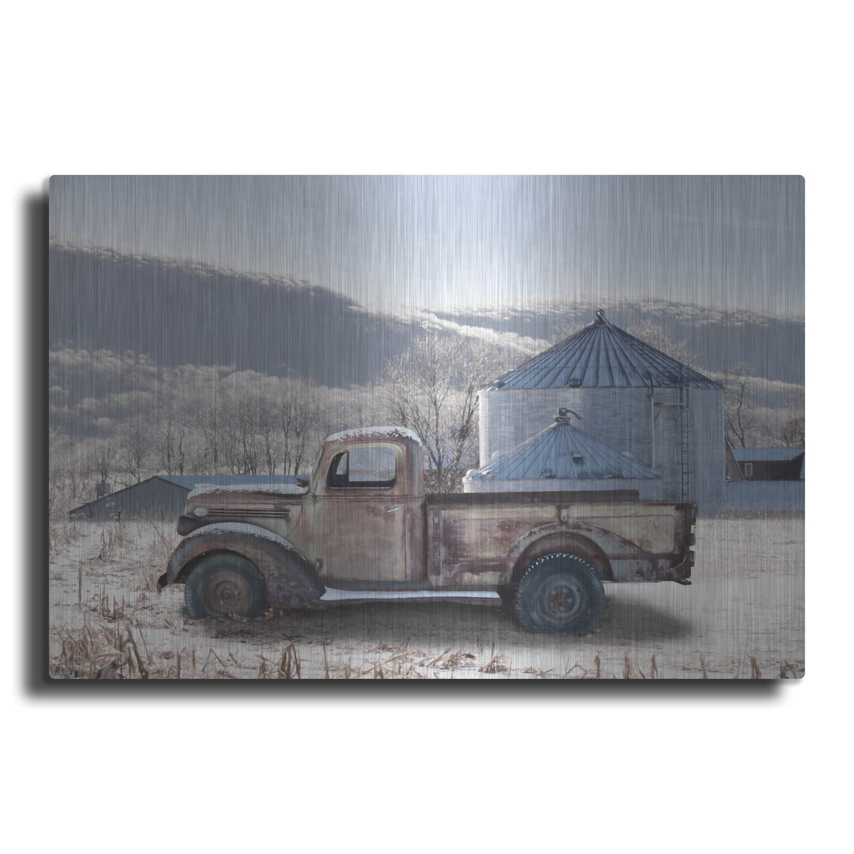 'Rustic Winter Farm' by Lori Deiter – Metal Wall Art
