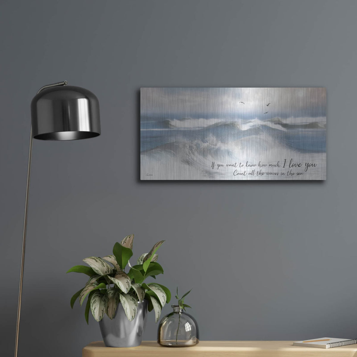 'Count the Waves in the Sea' by Lori Deiter – Metal Wall Art, 24x12 room view