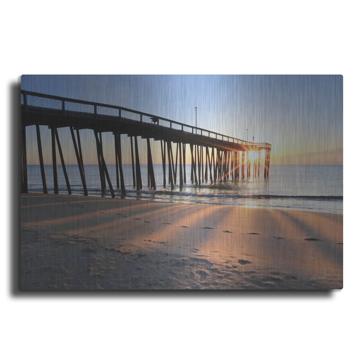 'Sunrise at the Pier' by Lori Deiter – Metal Wall Art