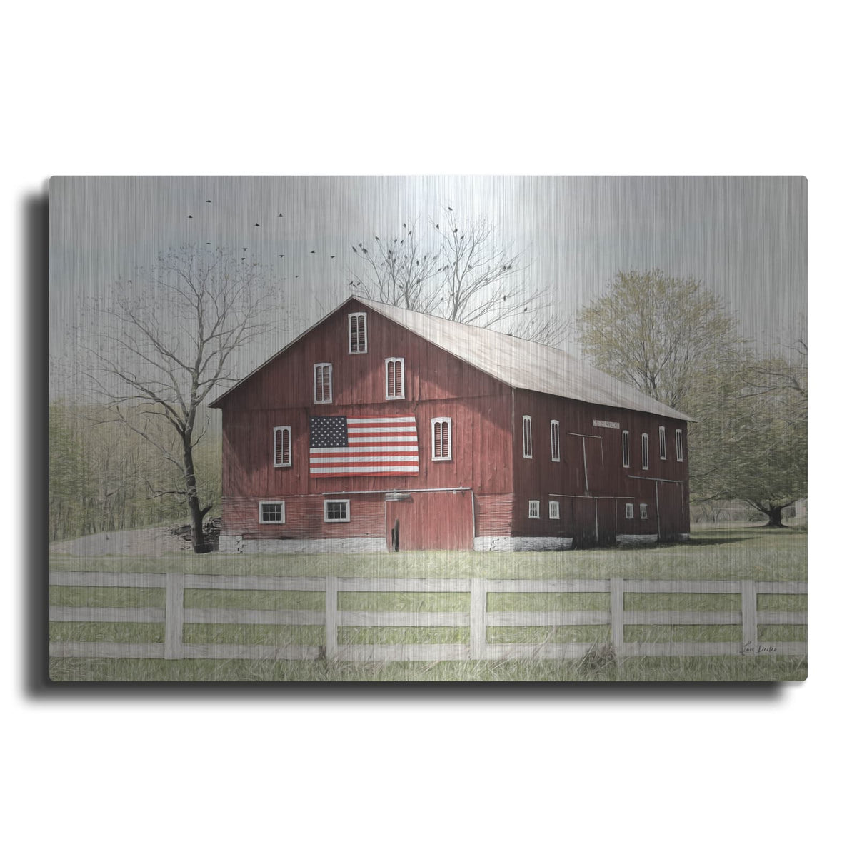 'Patriotic Barn' by Lori Deiter – Metal Wall Art
