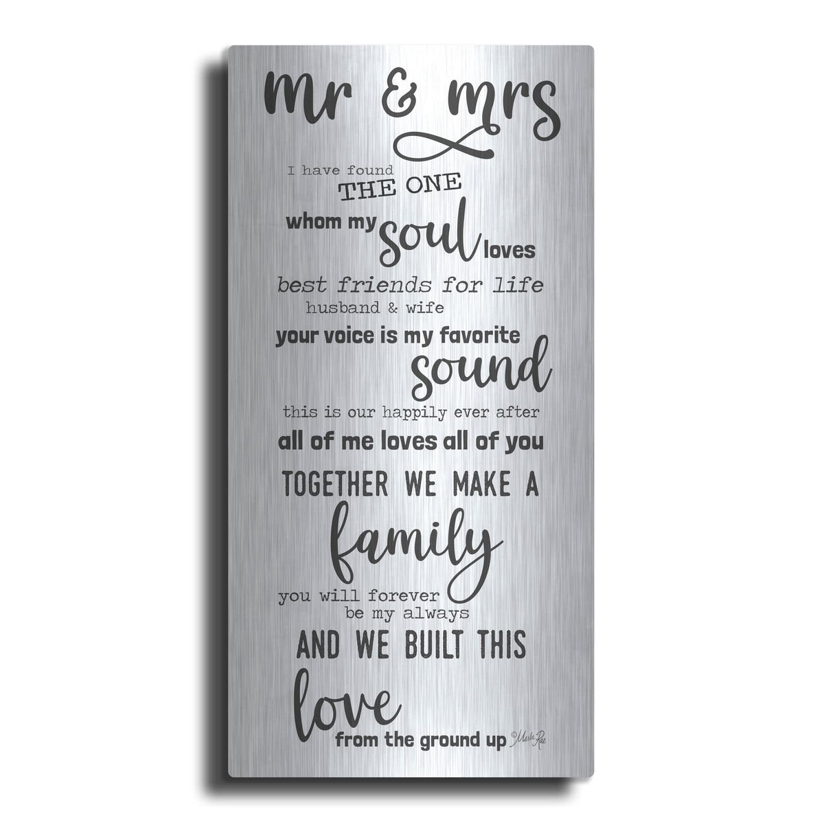 'Mr. & Mrs. Love Notes' by Marla Rae – Metal Wall Art