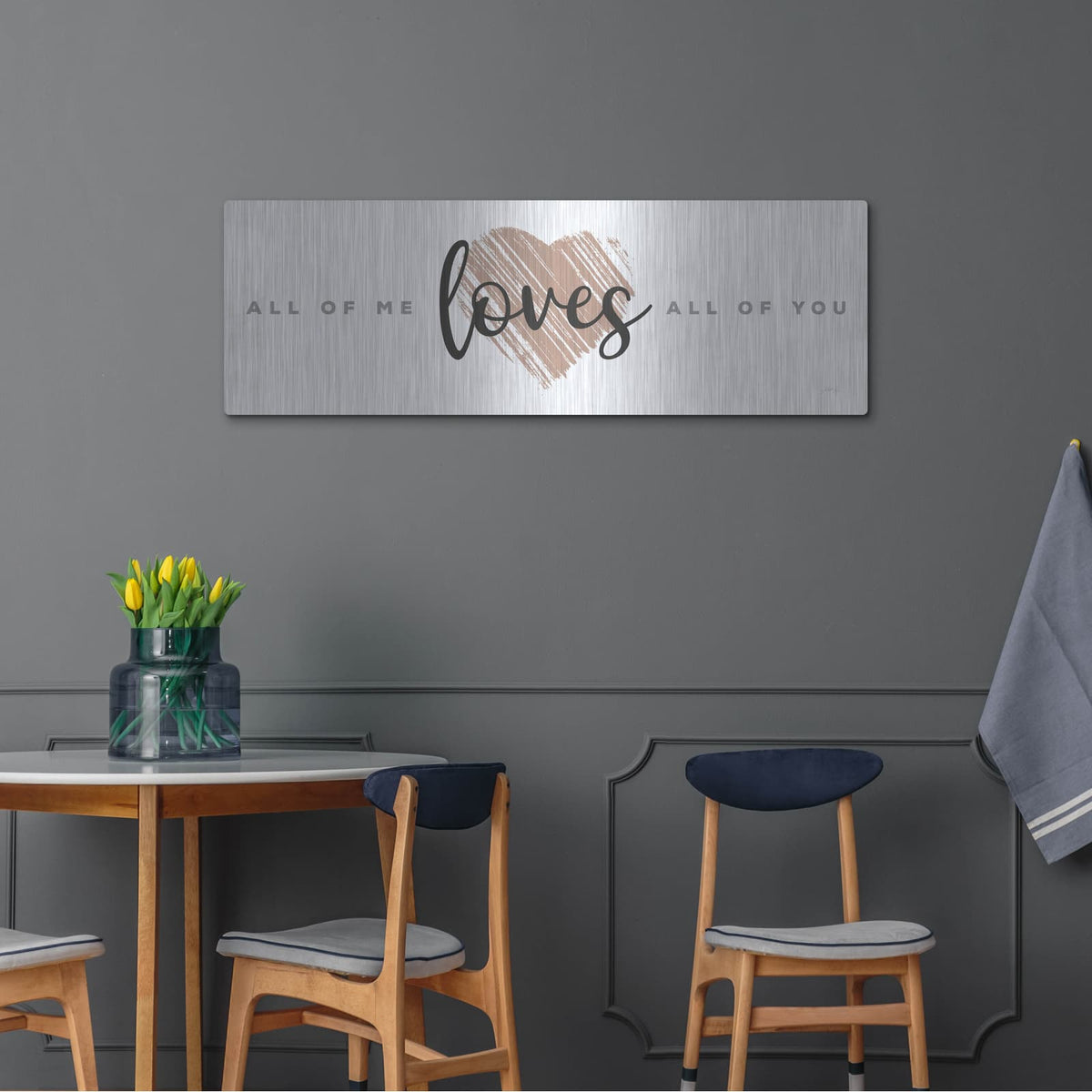 'All of Me Loves All of You' by Marla Rae – Metal Wall Art, 48x16 room view