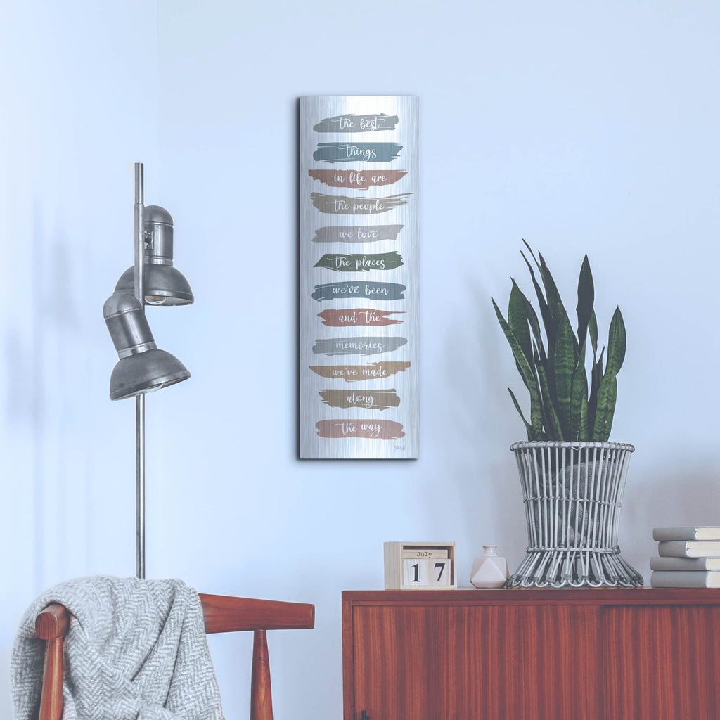 'The Best Things in Life' by Marla Rae – Metal Wall Art, 12x36 room view