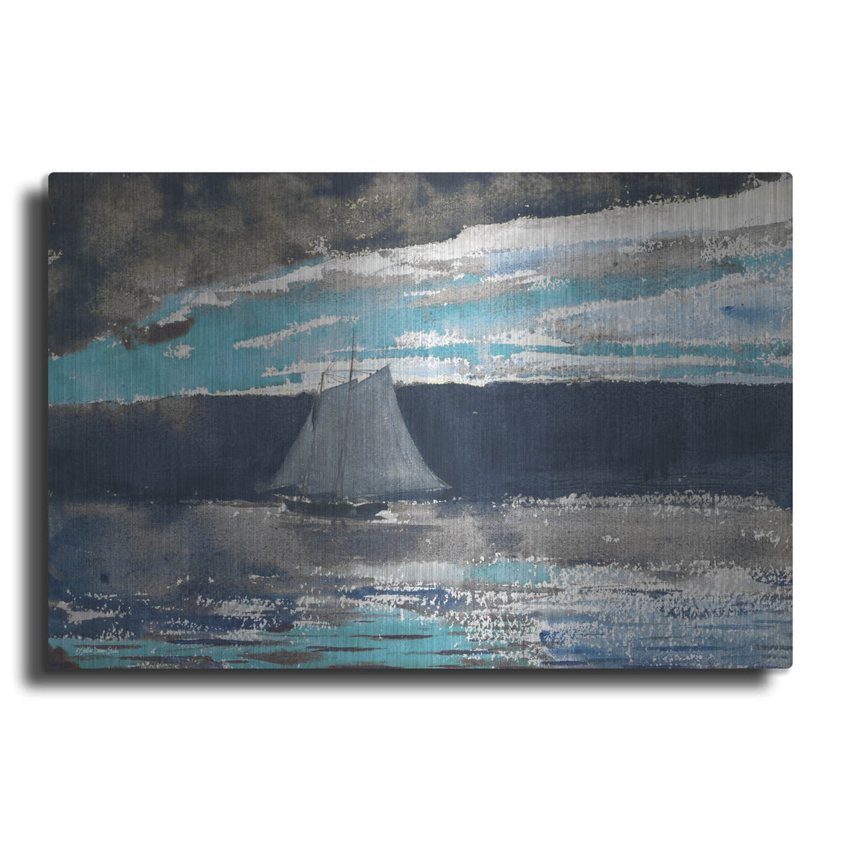 'Schooner at Sunset' by Stellar Design Studio – Metal Wall Art