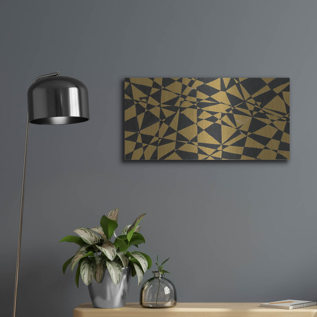 'Geometric Jumble' by Stellar Design Studio – Metal Wall Art, 24x12 room view