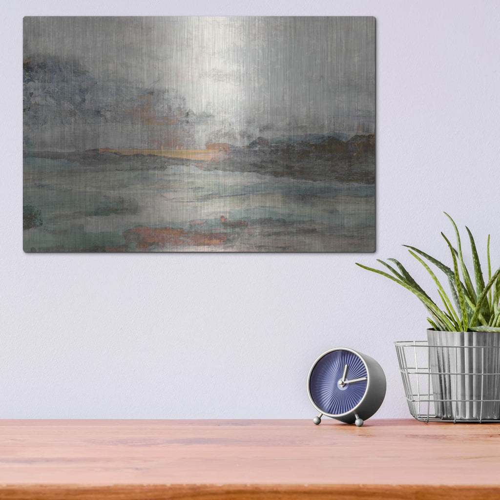 'Distant Tree Silhouette' by Stellar Design Studio – Metal Wall Art, 16x12 room view