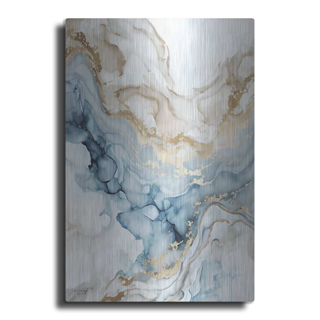'Blue Art Marble' by Seven Trees Design – Metal Wall Art