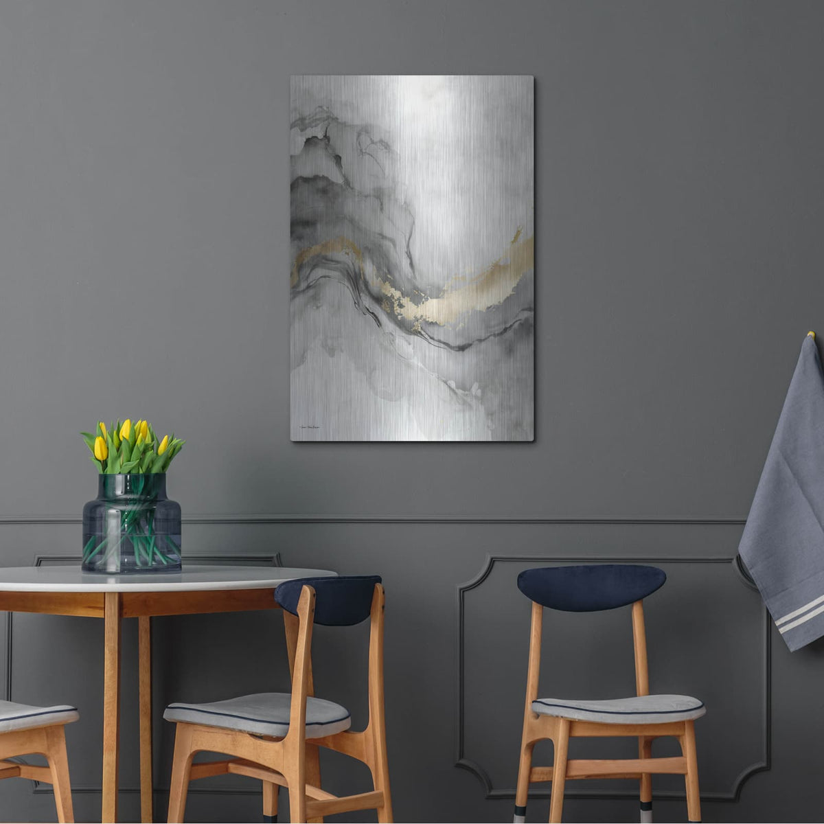 'Gray Art Marble I' by Seven Trees Design – Metal Wall Art, 24x36 room view