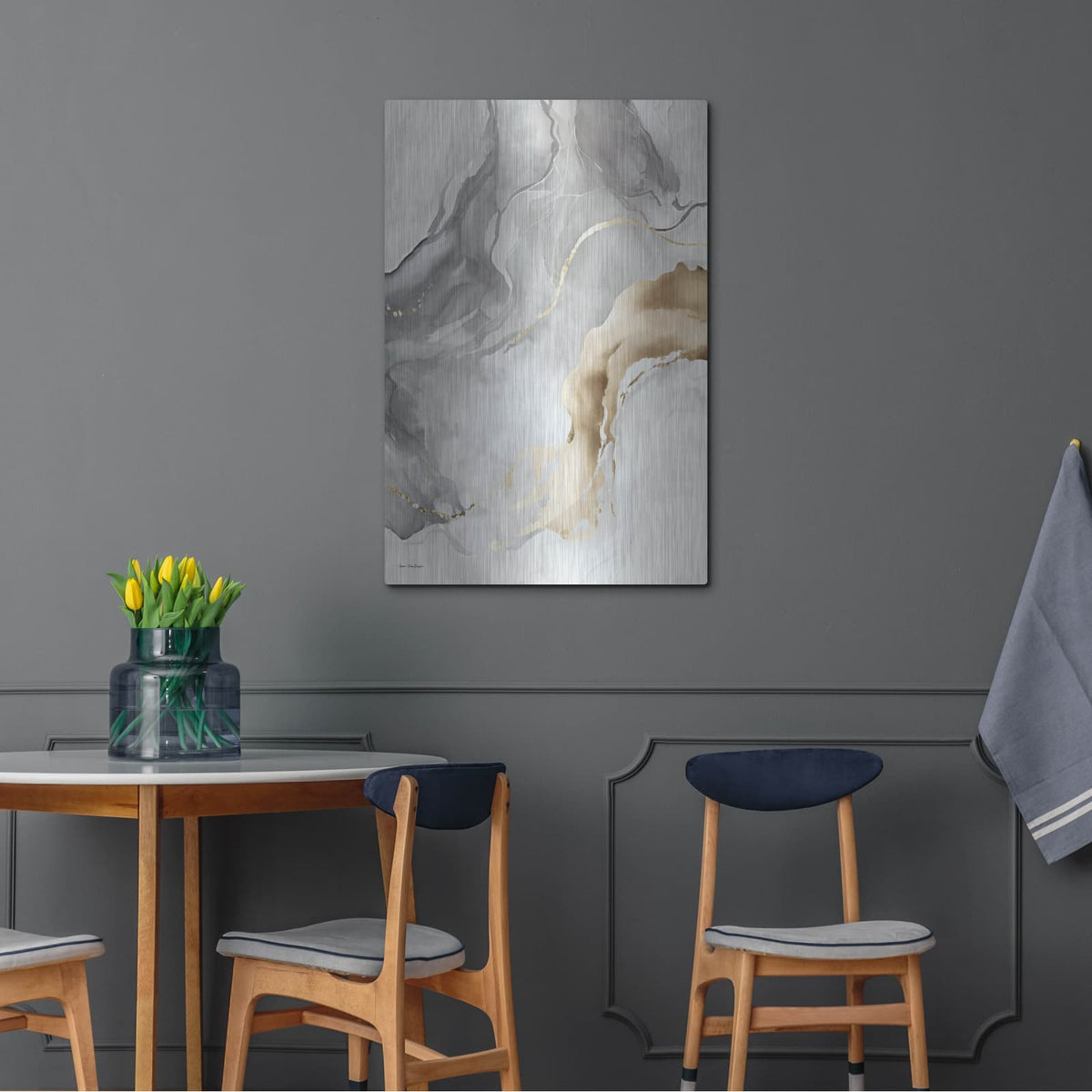 'Gray Art Marble II' by Seven Trees Design – Metal Wall Art, 24x36 room view