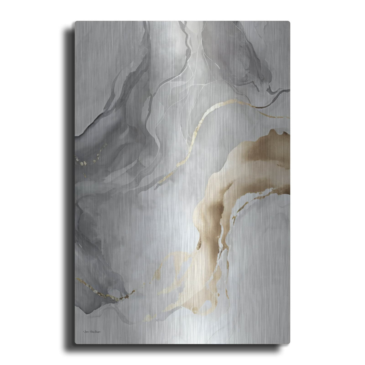 'Gray Art Marble II' by Seven Trees Design – Metal Wall Art