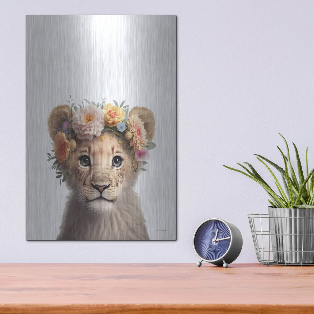 'Baby Lion' by Seven Trees Design – Metal Wall Art, 12x16 room view