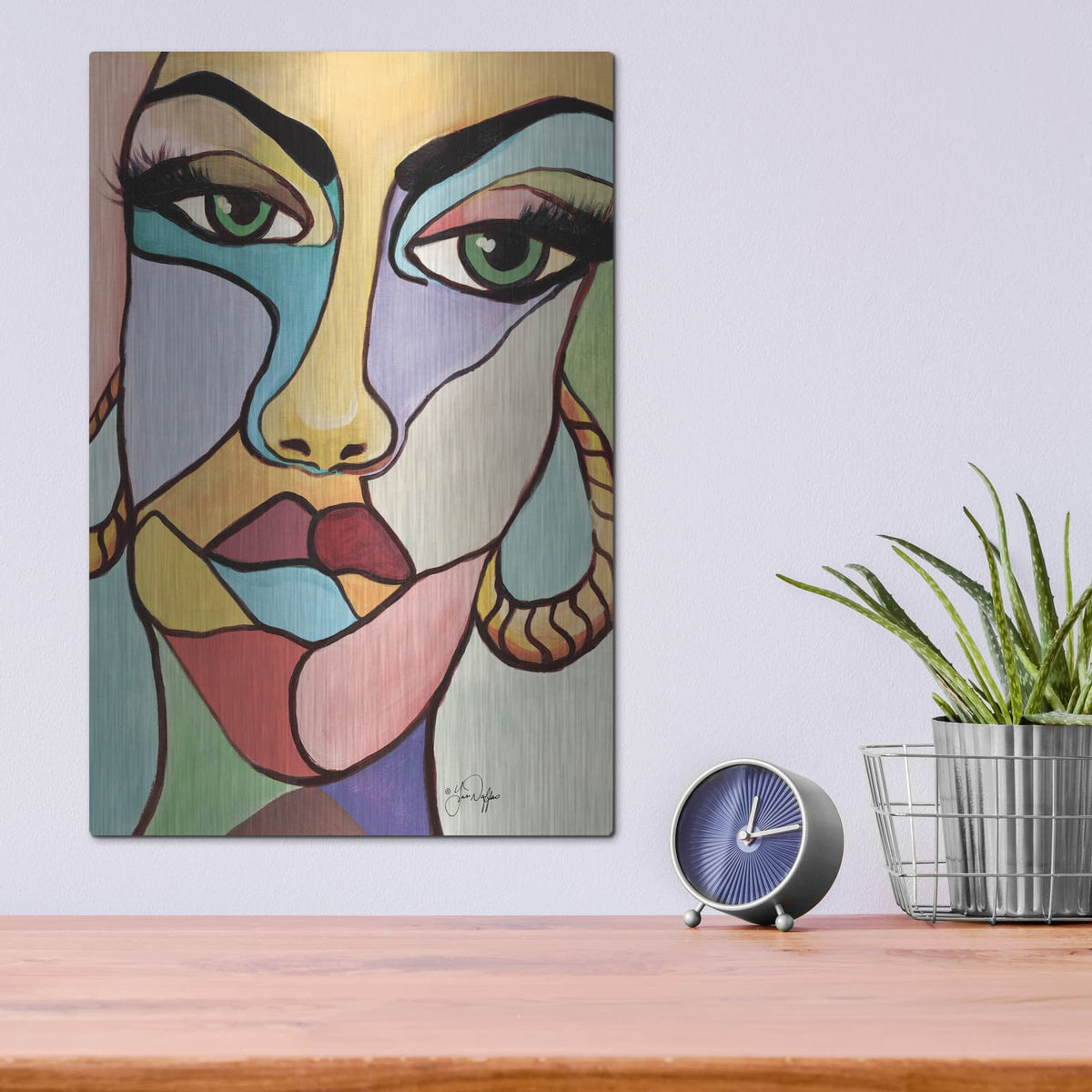 'Facets' by Yass Naffas Designs – Metal Wall Art, 12x16 room view
