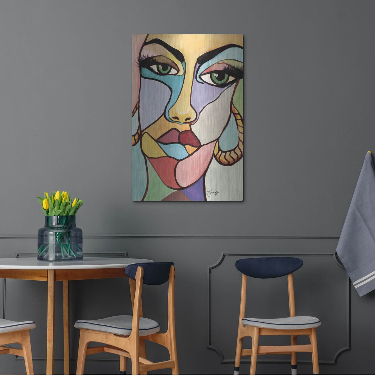 'Facets' by Yass Naffas Designs – Metal Wall Art, 24x36 room view