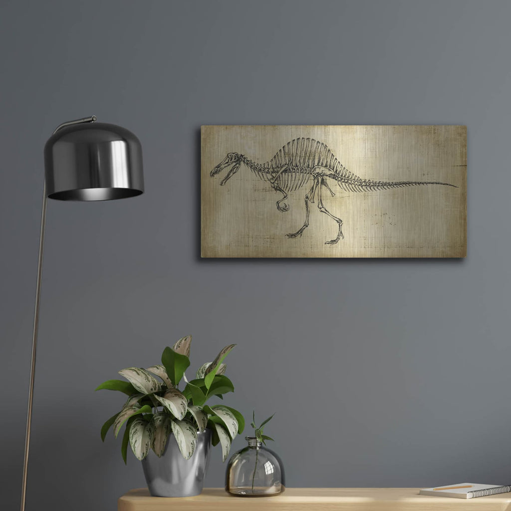 'Spinosaurus Study' by Ethan Harper – Metal Wall Art, 24x12 room view