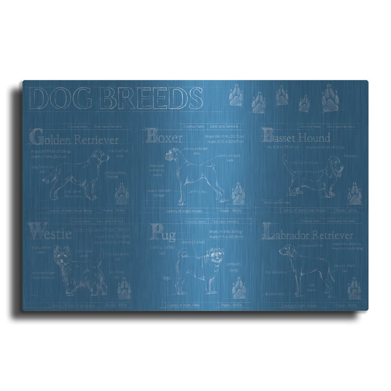 'Dog Breeds Infograph' by Ethan Harper – Metal Wall Art