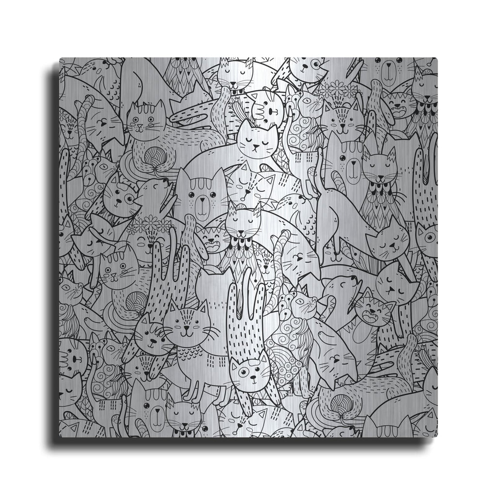 'Coloring Book Cats' by Luxe Metal Portfolio – Metal Wall Art