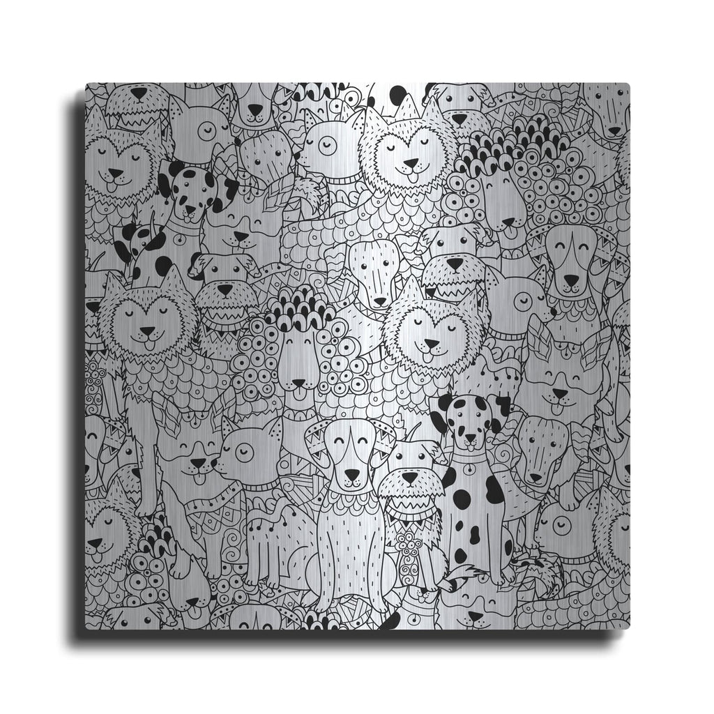 'Coloring Book Dogs' by Luxe Metal Portfolio – Metal Wall Art
