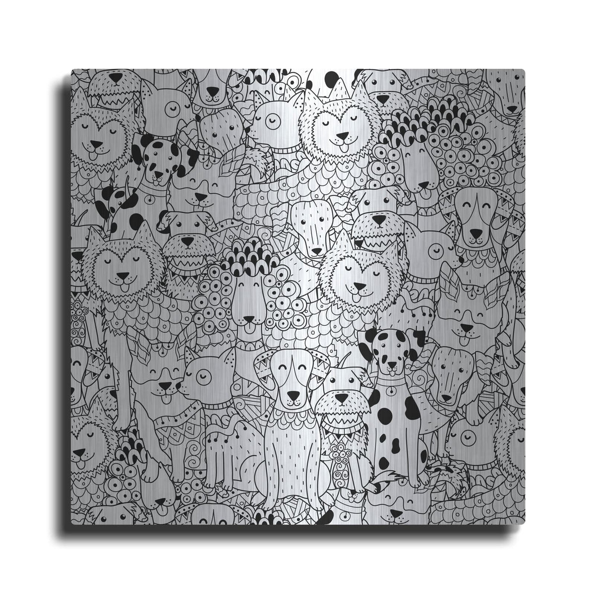 'Coloring Book Dogs' by Luxe Metal Portfolio – Metal Wall Art