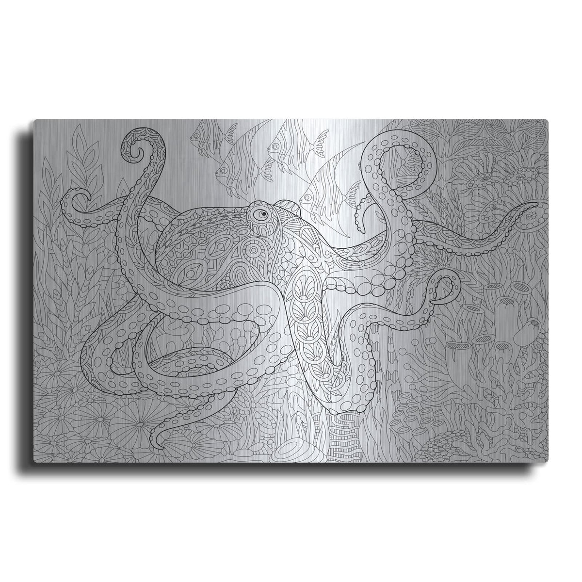 'Coloring Book Octopus' by Luxe Metal Portfolio – Metal Wall Art