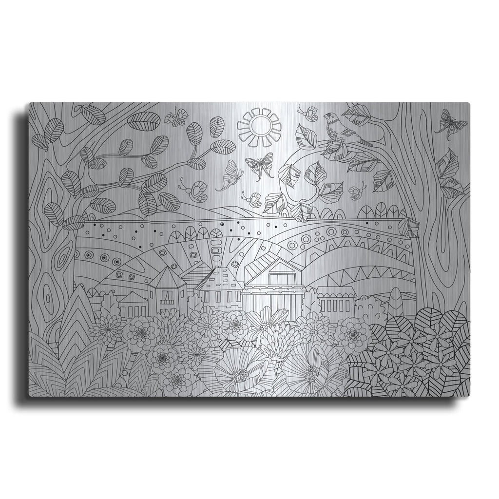 'Coloring Book Town' by Luxe Metal Portfolio – Metal Wall Art