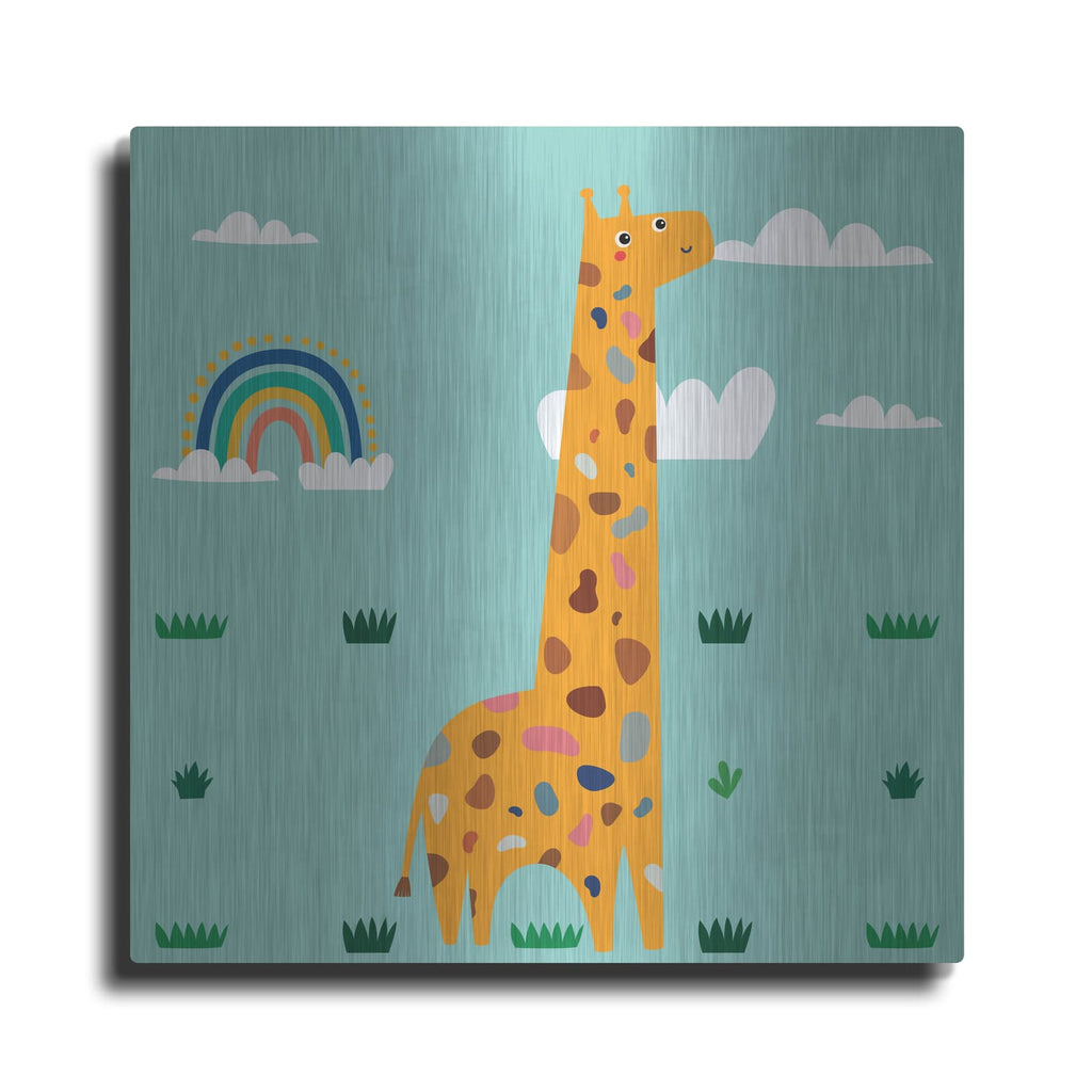 'Cute Girafe' by Luxe Metal Portfolio – Metal Wall Art