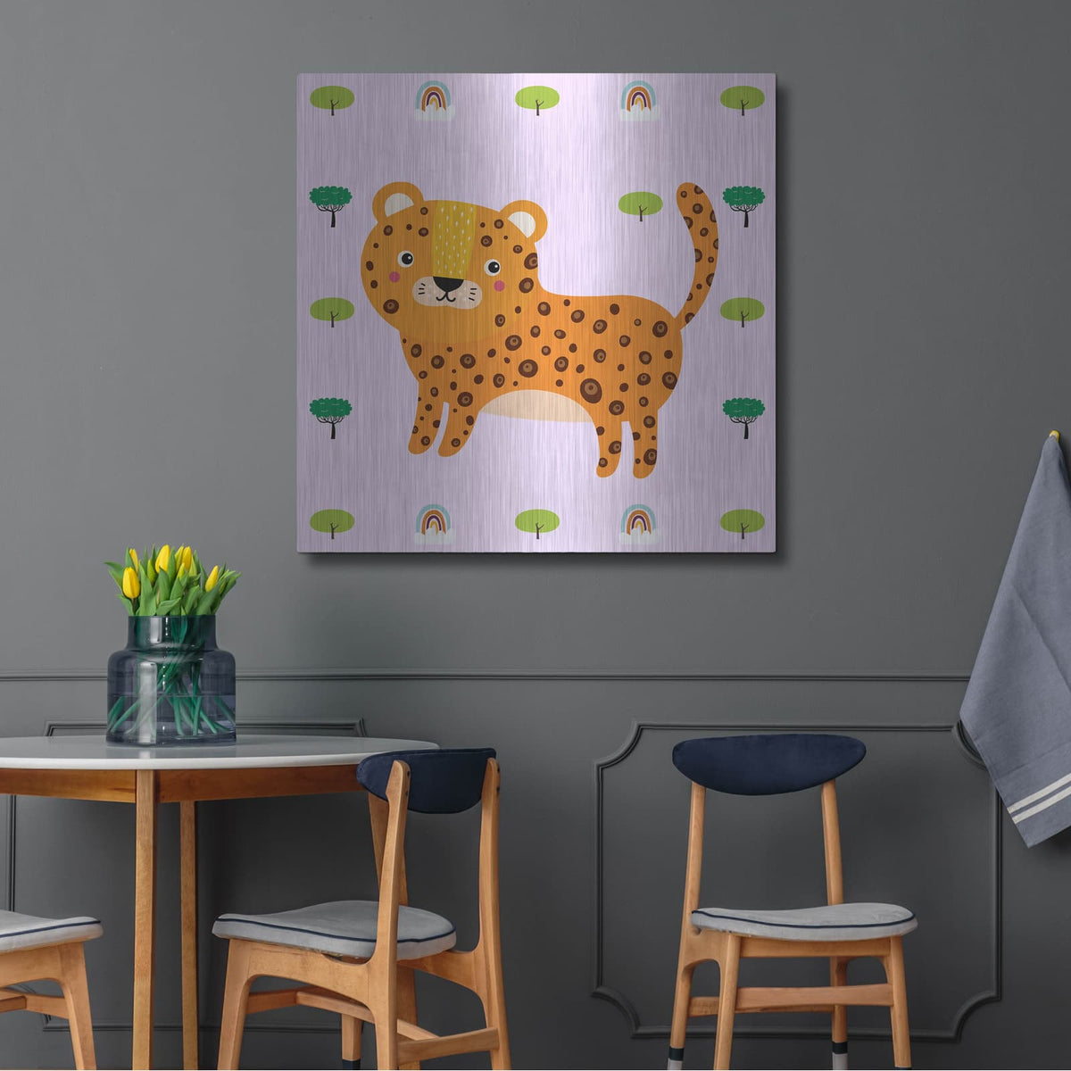'Cute Leopard' by Luxe Metal Portfolio – Metal Wall Art, 36x36 room view
