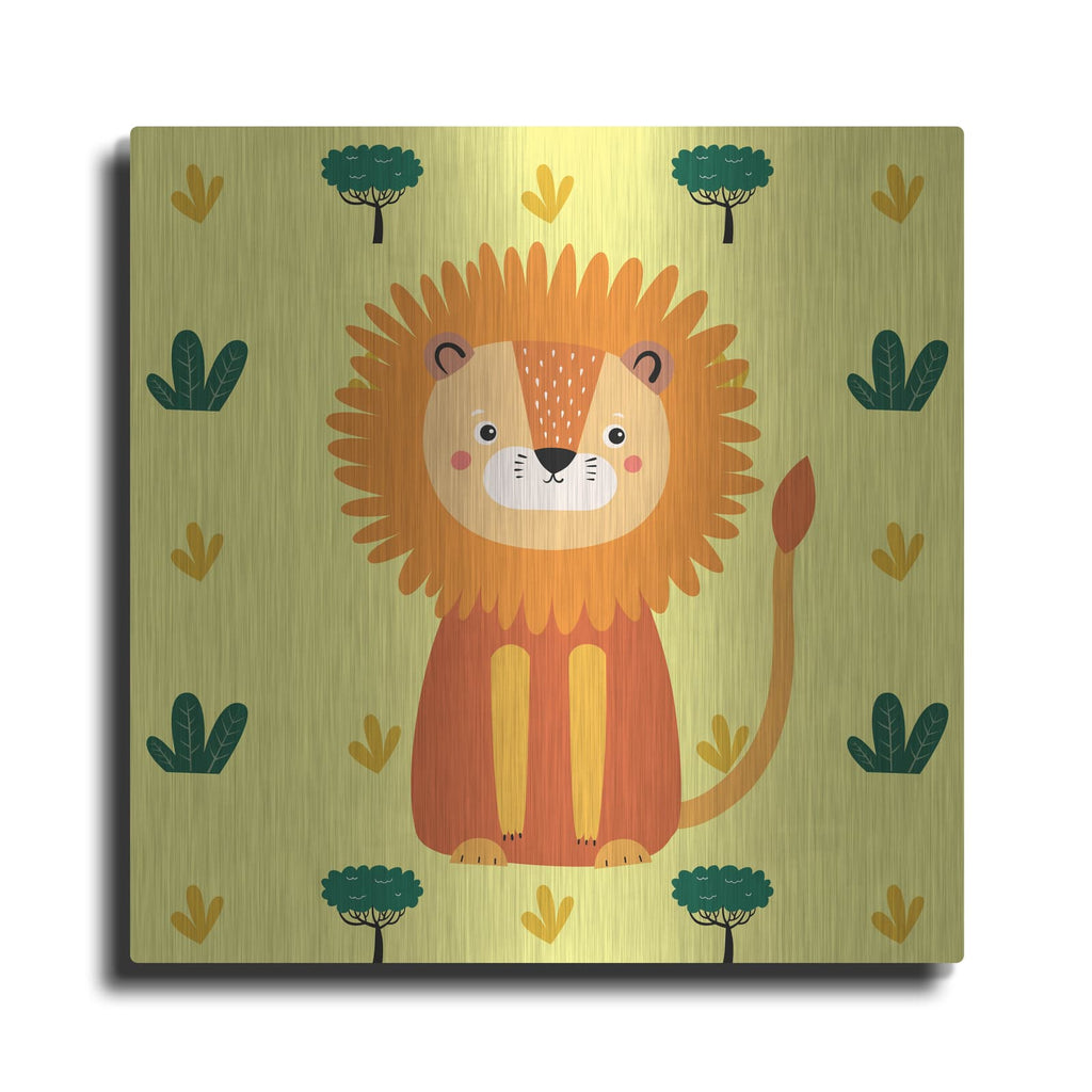 'Cute Lion' by Luxe Metal Portfolio – Metal Wall Art