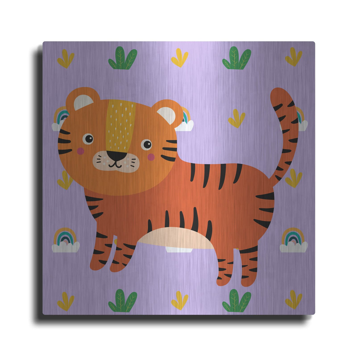 'Cute Tiger' by Luxe Metal Portfolio – Metal Wall Art