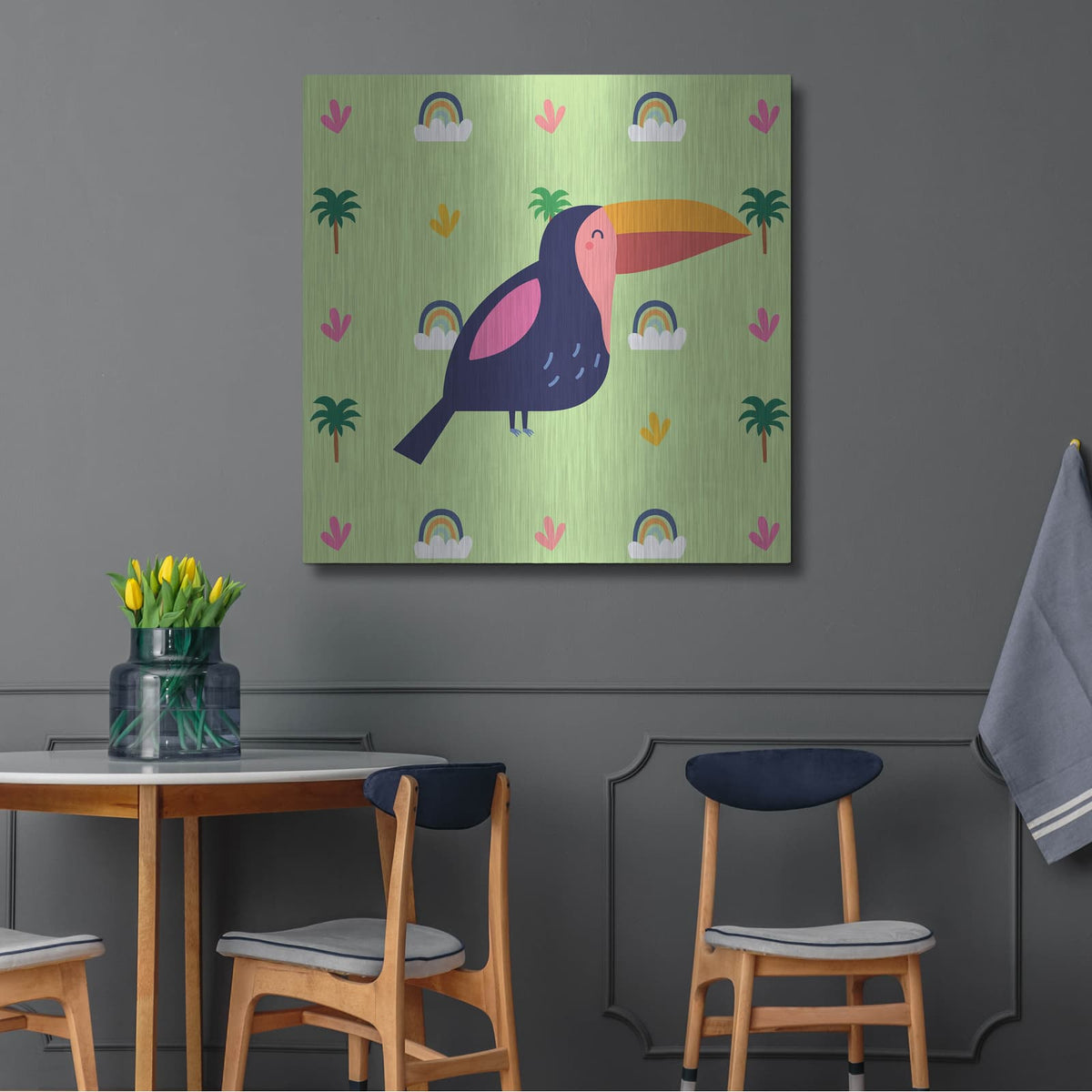 'Cute Tucan' by Luxe Metal Portfolio – Metal Wall Art, 36x36 room view