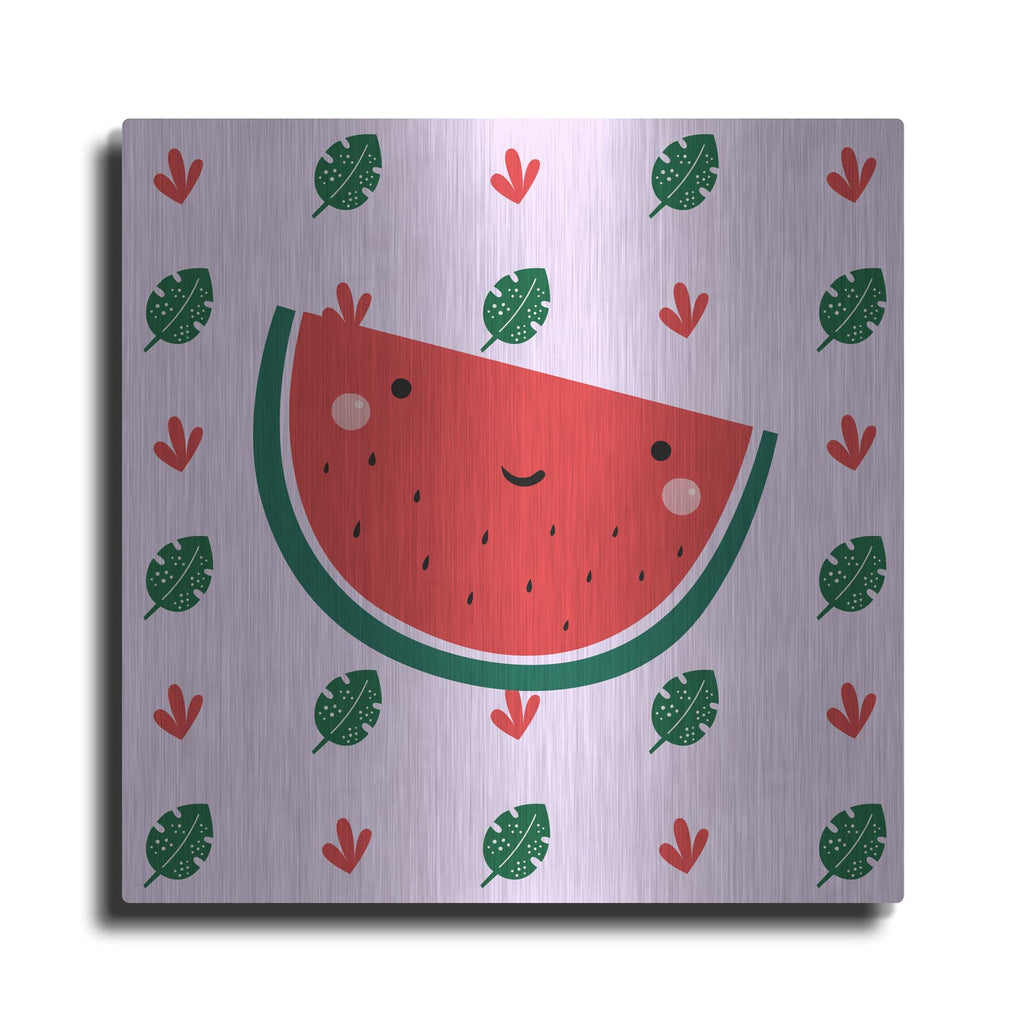 'Cute Watermelon' by Luxe Metal Portfolio – Metal Wall Art