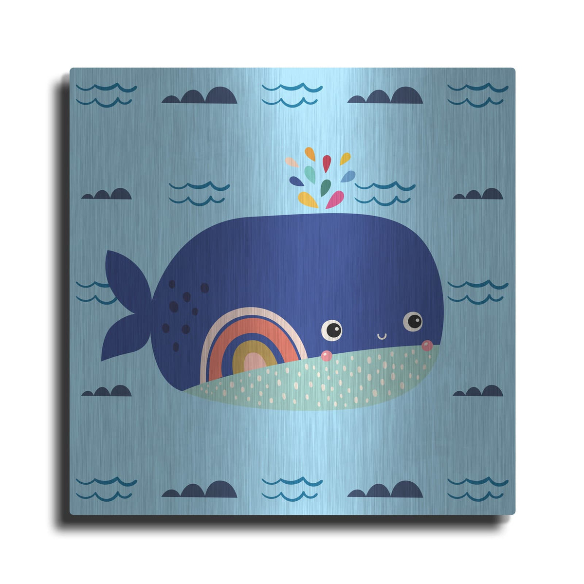 'Cute Whale' by Luxe Metal Portfolio – Metal Wall Art