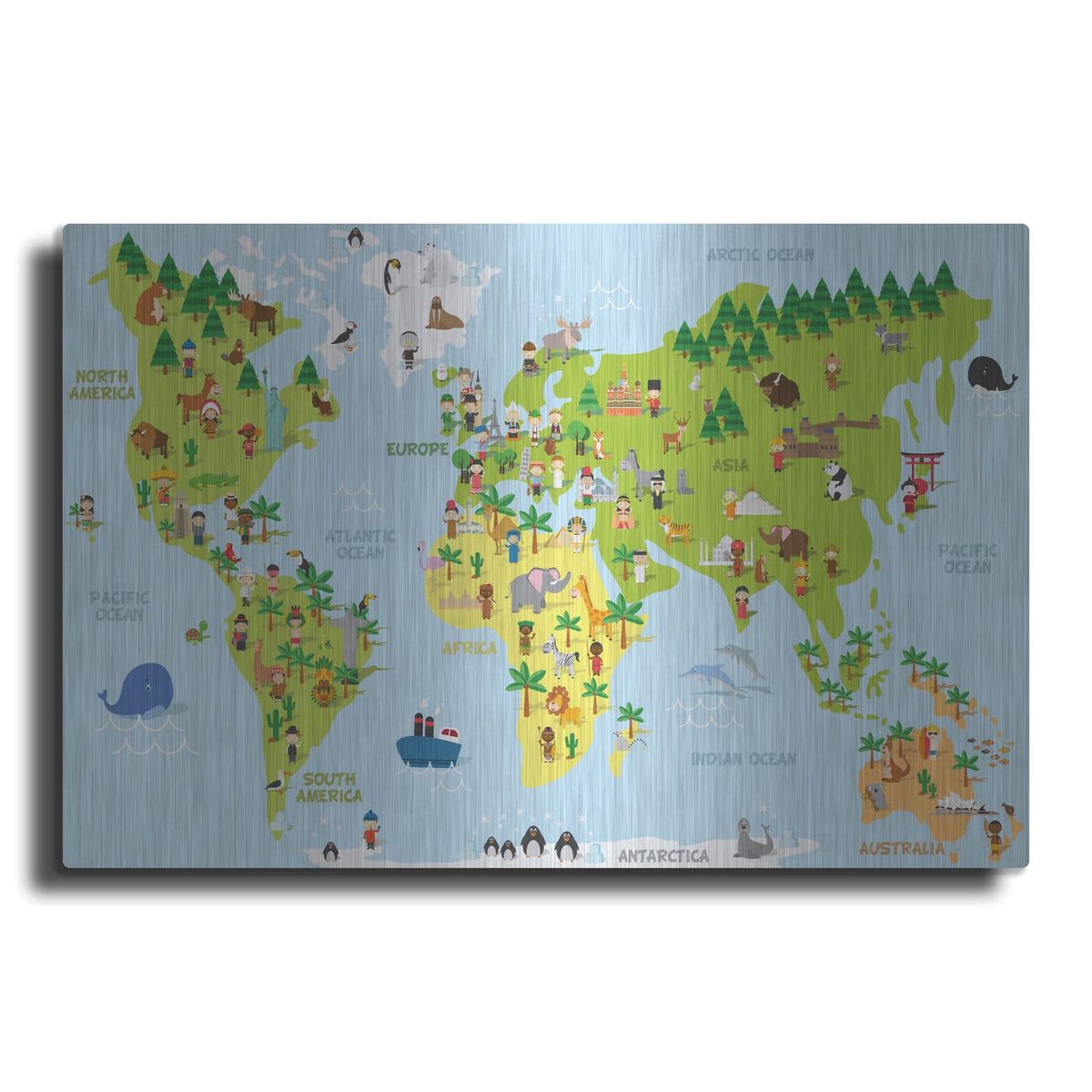 'Kids Map' by Luxe Metal Portfolio – Metal Wall Art