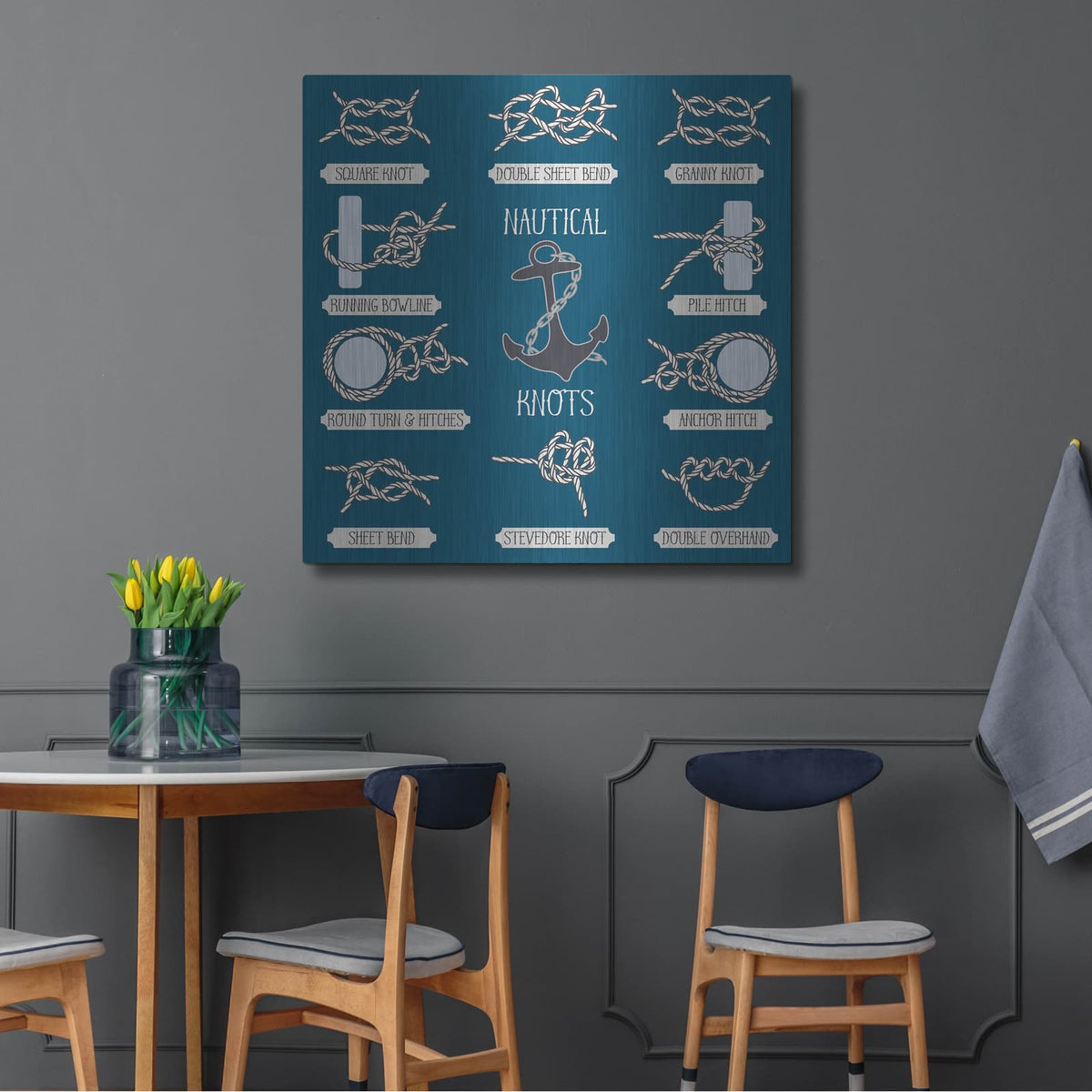 'Nautical Knots' by Luxe Metal Portfolio – Metal Wall Art, 36x36 room view