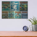 'Vintage Fish Adds' by Luxe Metal Portfolio – Metal Wall Art, 16x12 room view
