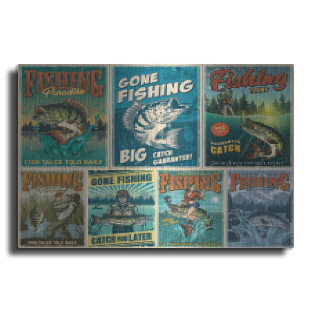 'Vintage Fish Adds' by Luxe Metal Portfolio – Metal Wall Art