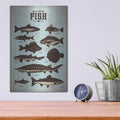 'Vintage Fish Poster' by Luxe Metal Portfolio – Metal Wall Art, 12x16 room view