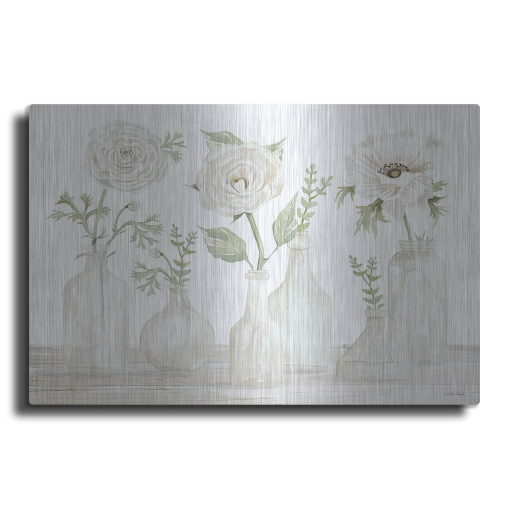 'Bottles and Flowers II' by Cindy Jacobs – Metal Wall Art