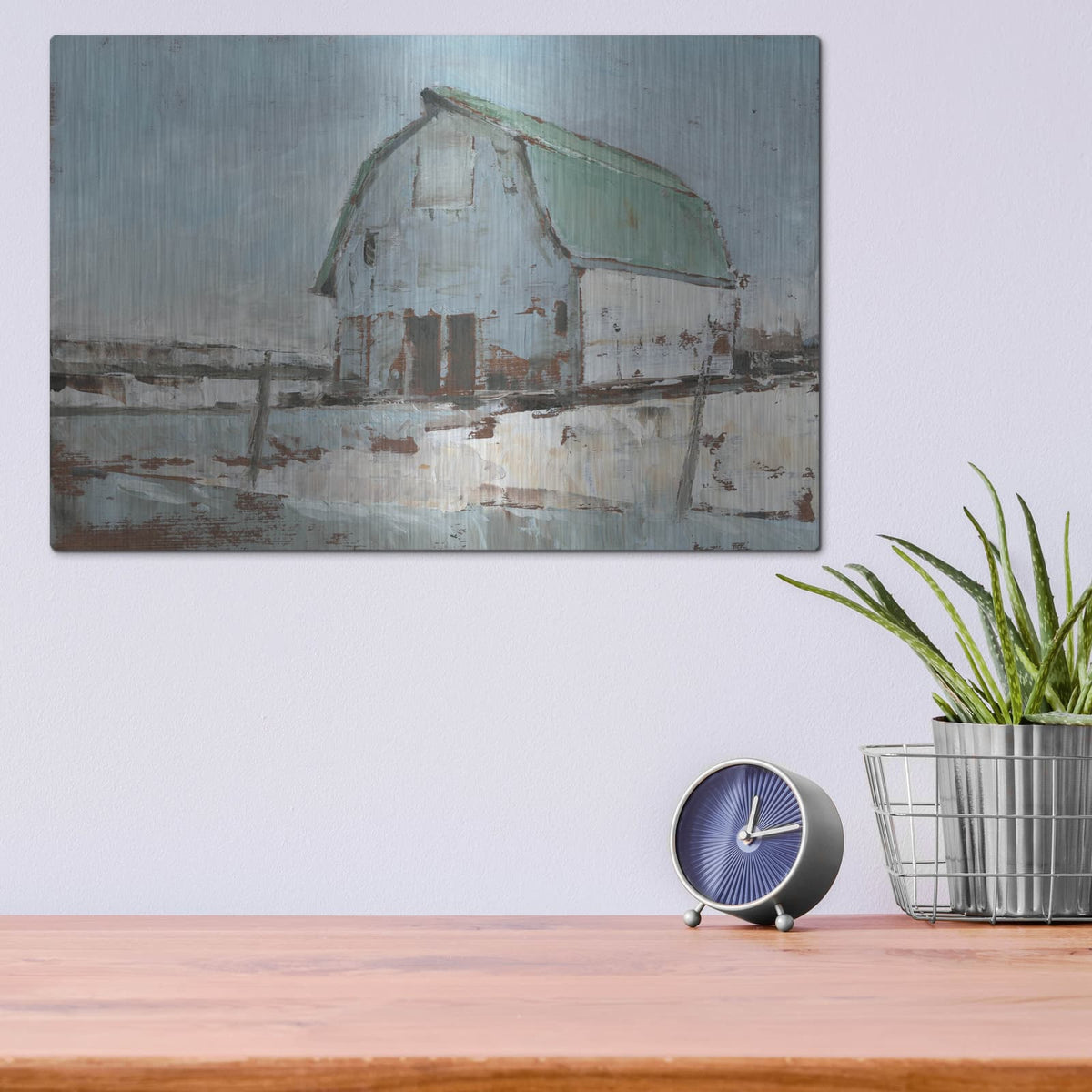 'Plein Air Barn I' by Ethan Harper – Metal Wall Art, 16x12 room view