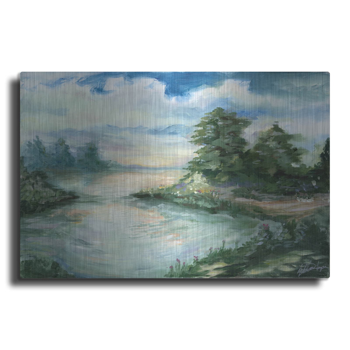 'Cerulean Sunrise' by Ethan Harper – Metal Wall Art
