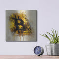 'Bitcoin Era in Gold' by Surma and Guillen – Metal Wall Art, 12x12 room view