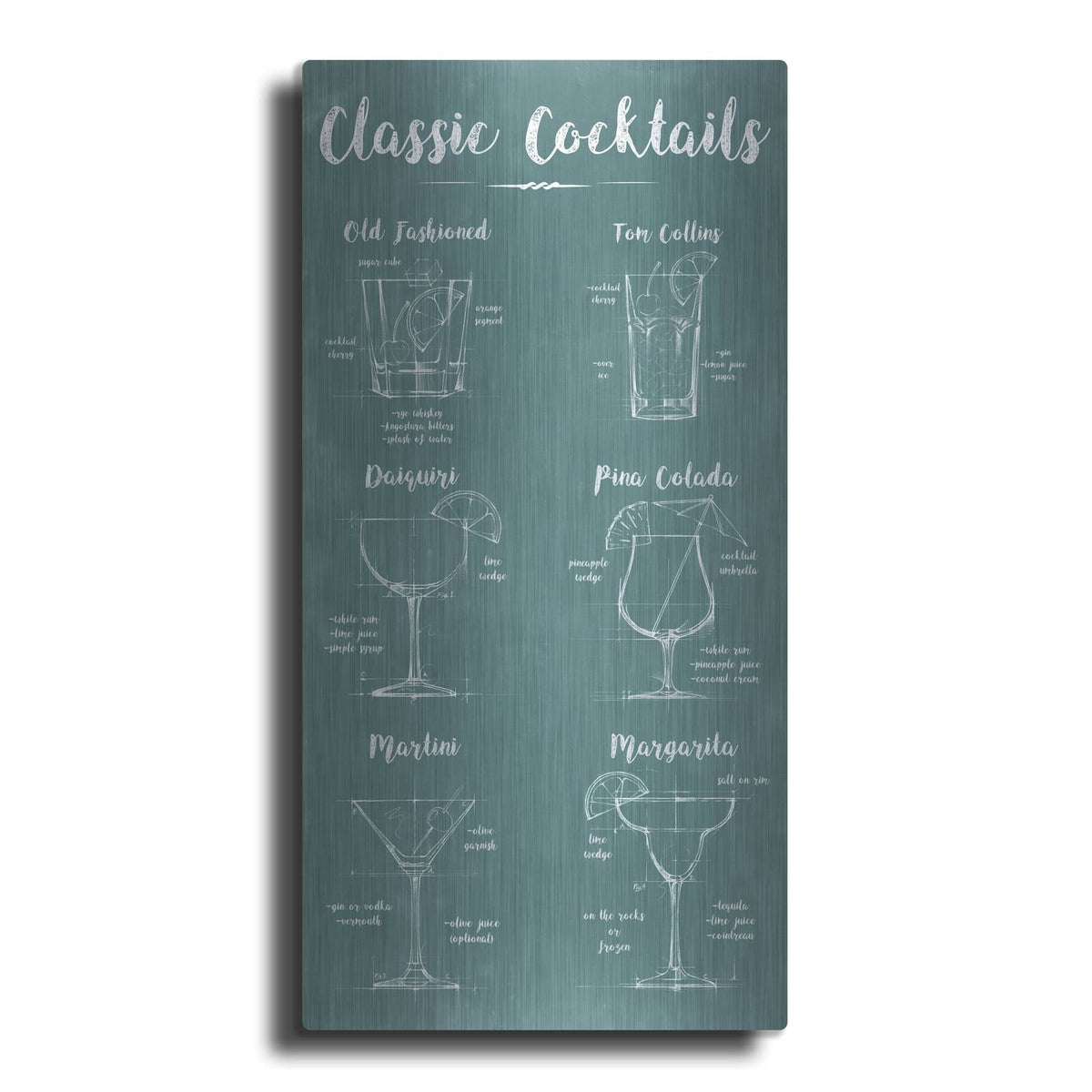 'Mixology Infograph' by Ethan Harper – Metal Wall Art