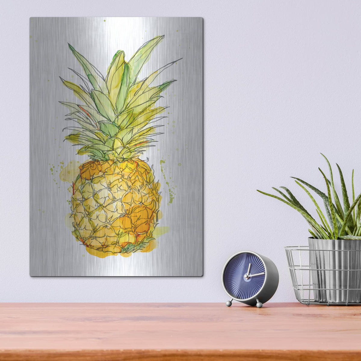 'Pineapple Splash I' by Ethan Harper – Metal Wall Art, 12x16 room view