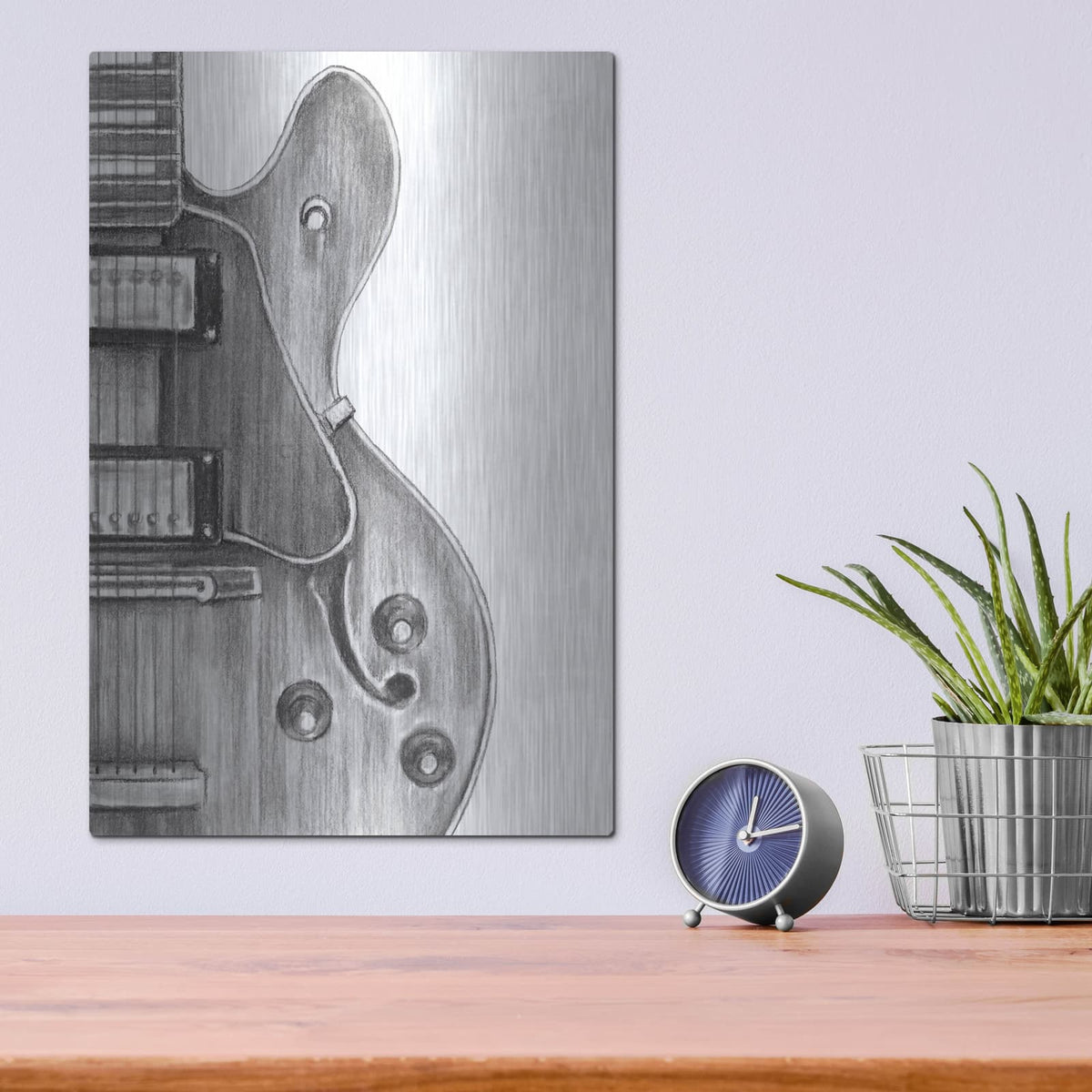 'Stringed Instrument Study IV' by Ethan Harper – Metal Wall Art, 12x16 room view
