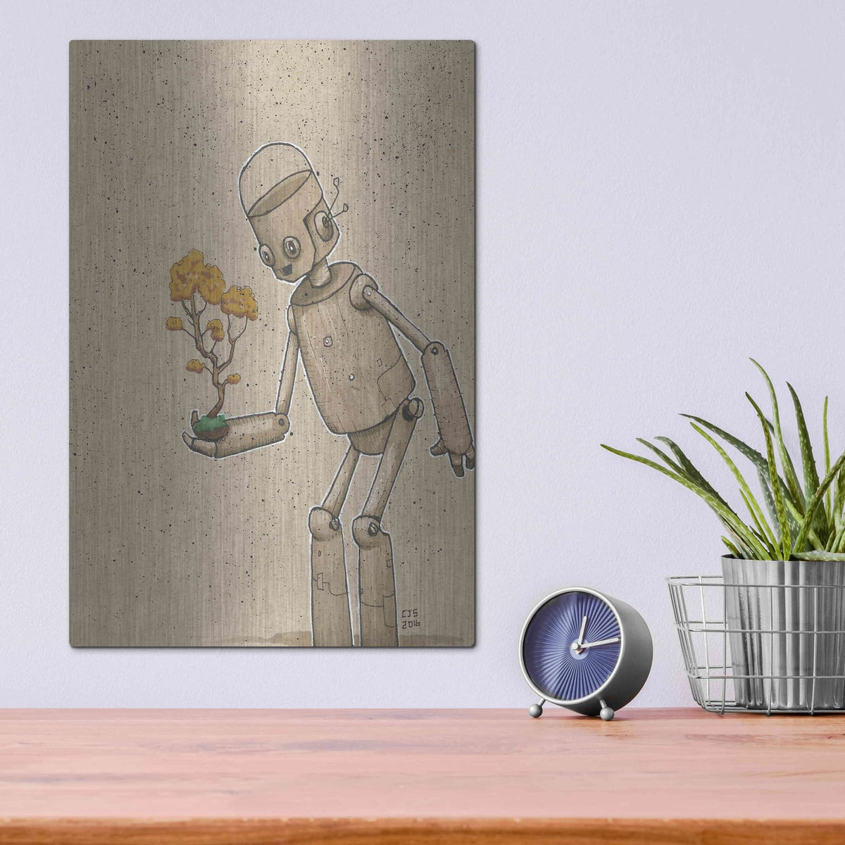 'Ink Bot Bonsai' by Craig Snodgrass – Metal Wall Art, 12x16 room view